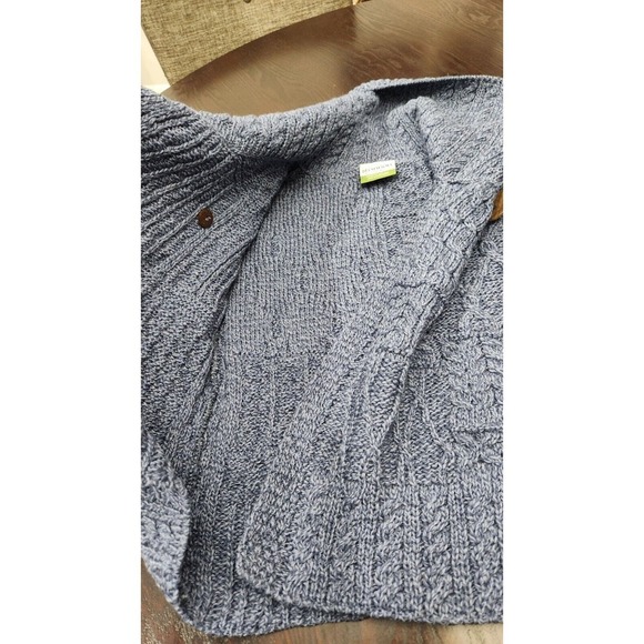 Shannon Woolen Mills Sweater Women's XS Cardigan Shawl 100% Wool Blue Knit‎ - Picture 7 of 12
